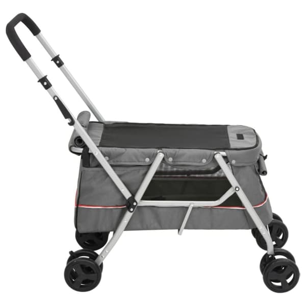 vidaXL Hundevogn sammenleggbar grå 100x49x96 cm linstoff
