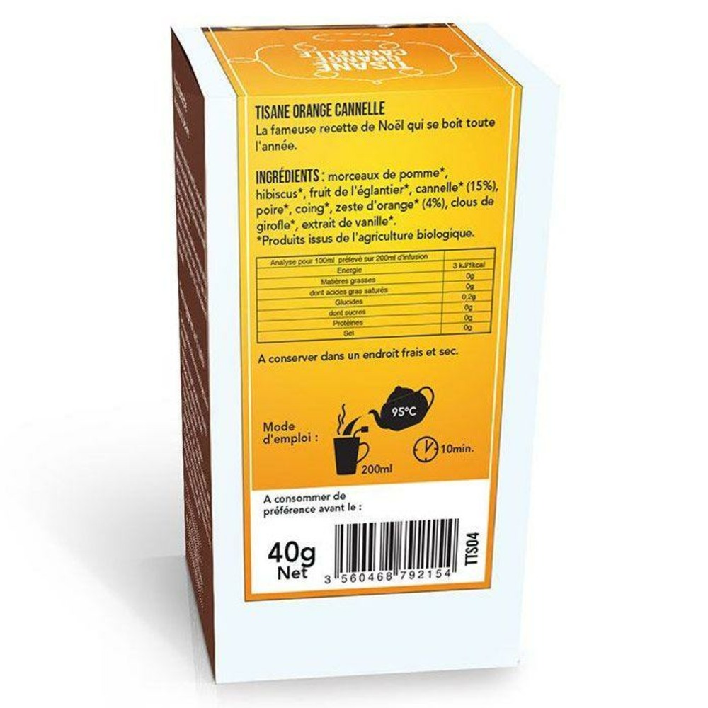 Tisane orange et cannelle biologique - 20 sachets