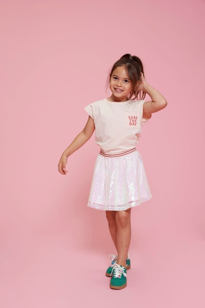Jubel Jubel t-shirt met backprint - Lazy Lagoon l.roze