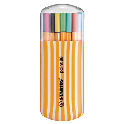 STABILO® point® 88 Zebrui, Kunststoffbox mit 20 Finelinern