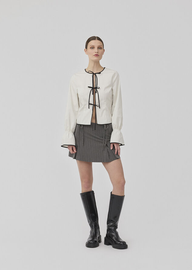 Modström EmiliaMD bow shirt Soft white