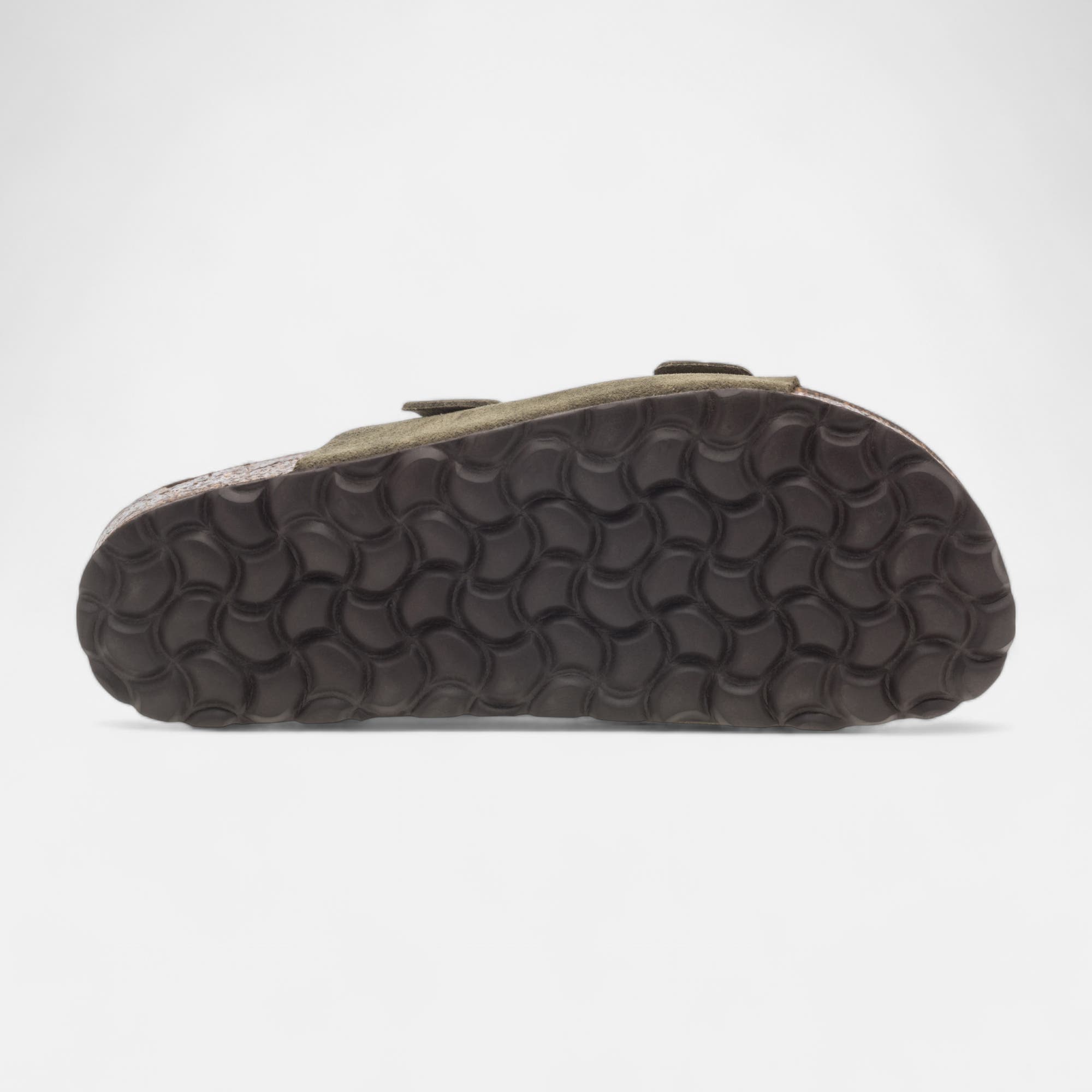 Mules semelle liège Garçon en cuir kaki