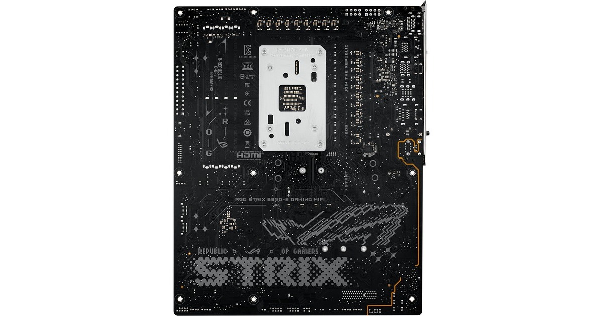 ASUSROG STRIX B850-E GAMING WIFI socket AM5 moederbord  (Zwart, 5Gb-LAN, WLAN, BT, Sound, ATX)