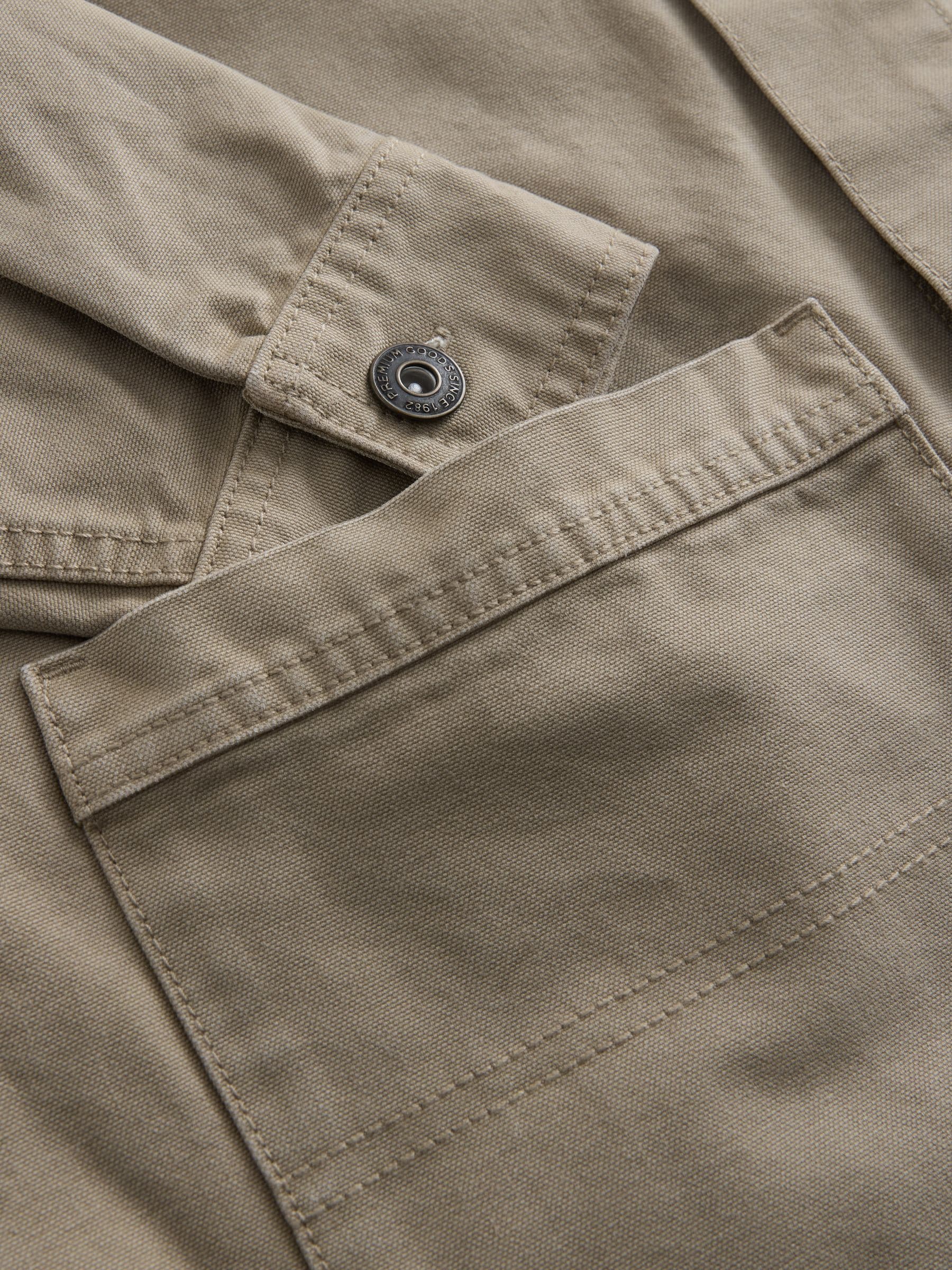 Ecru - Corduroy canvas shacket overshirt met kraag