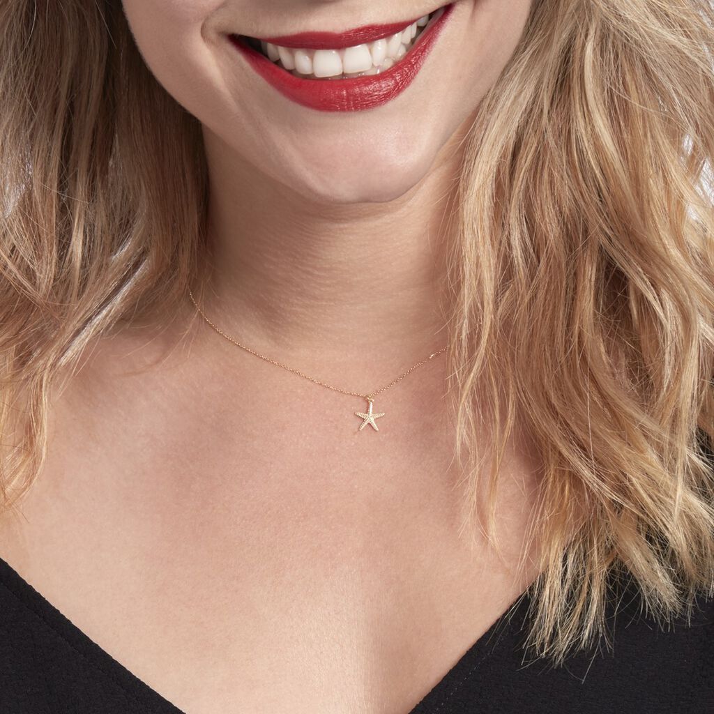 Collier Or Jaune Aenor Motif Etoile De Mer