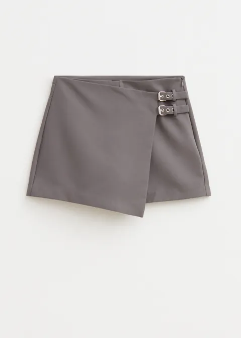 Skort met overslag grijs (GRS.M)