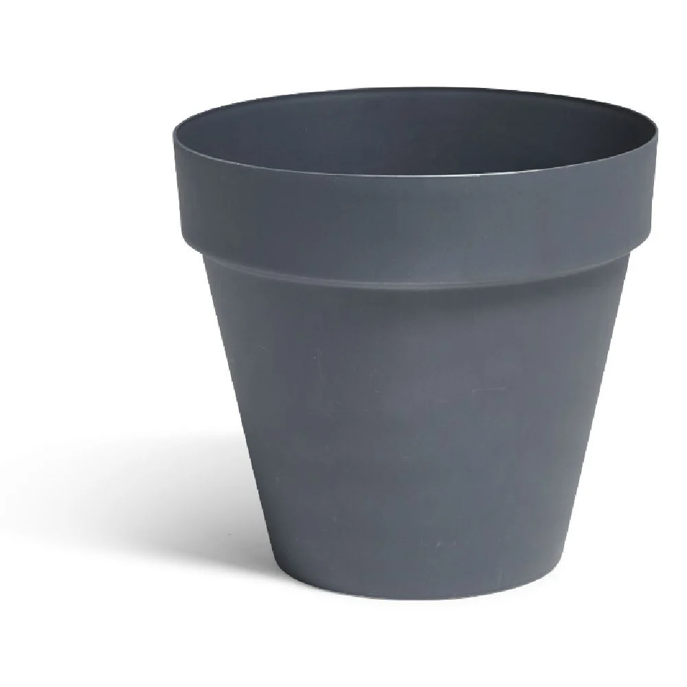 Cache pot rond plastique gris foncé