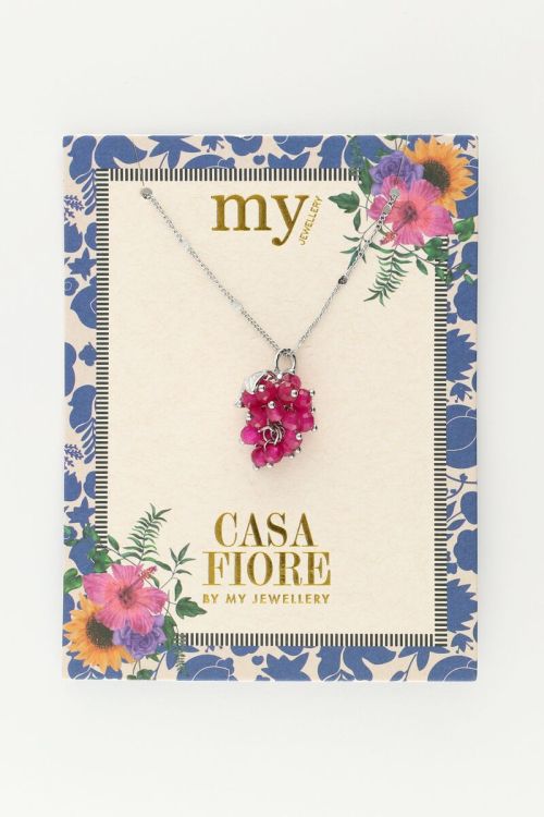 Ketting met fuchsia druiventros