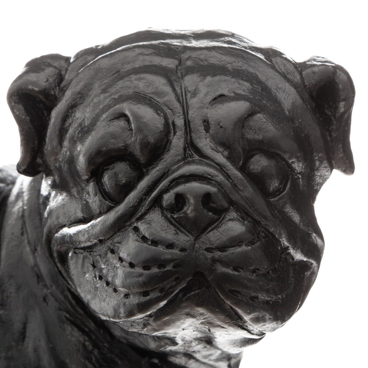 CHIEN RESINE NOIR H.19CM