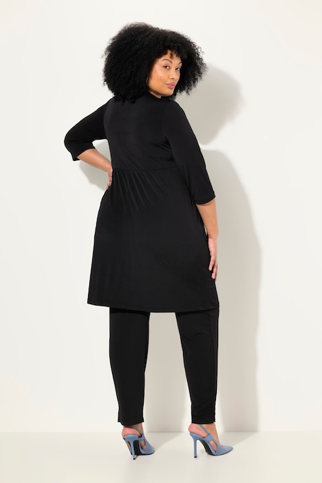 Longshirt, A-Linie, Tunika-Ausschnitt, 3/4-Arm, Taschen