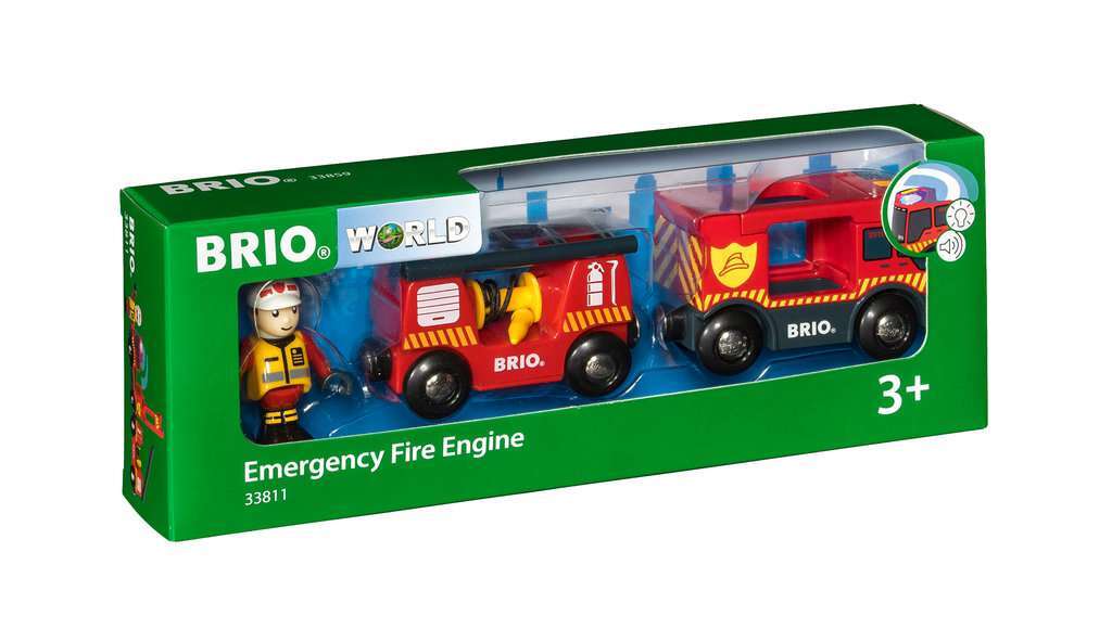 BRIO Spiel Feuerwehr-Leiterfahrzeug mit Licht & Sound