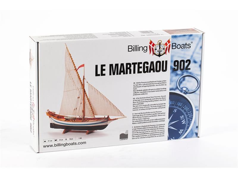 Billing Boats Bausatz Le Martegaou 1:80, 410 mm Detaillierter Modellbausatz eines Plattbodenschiffs