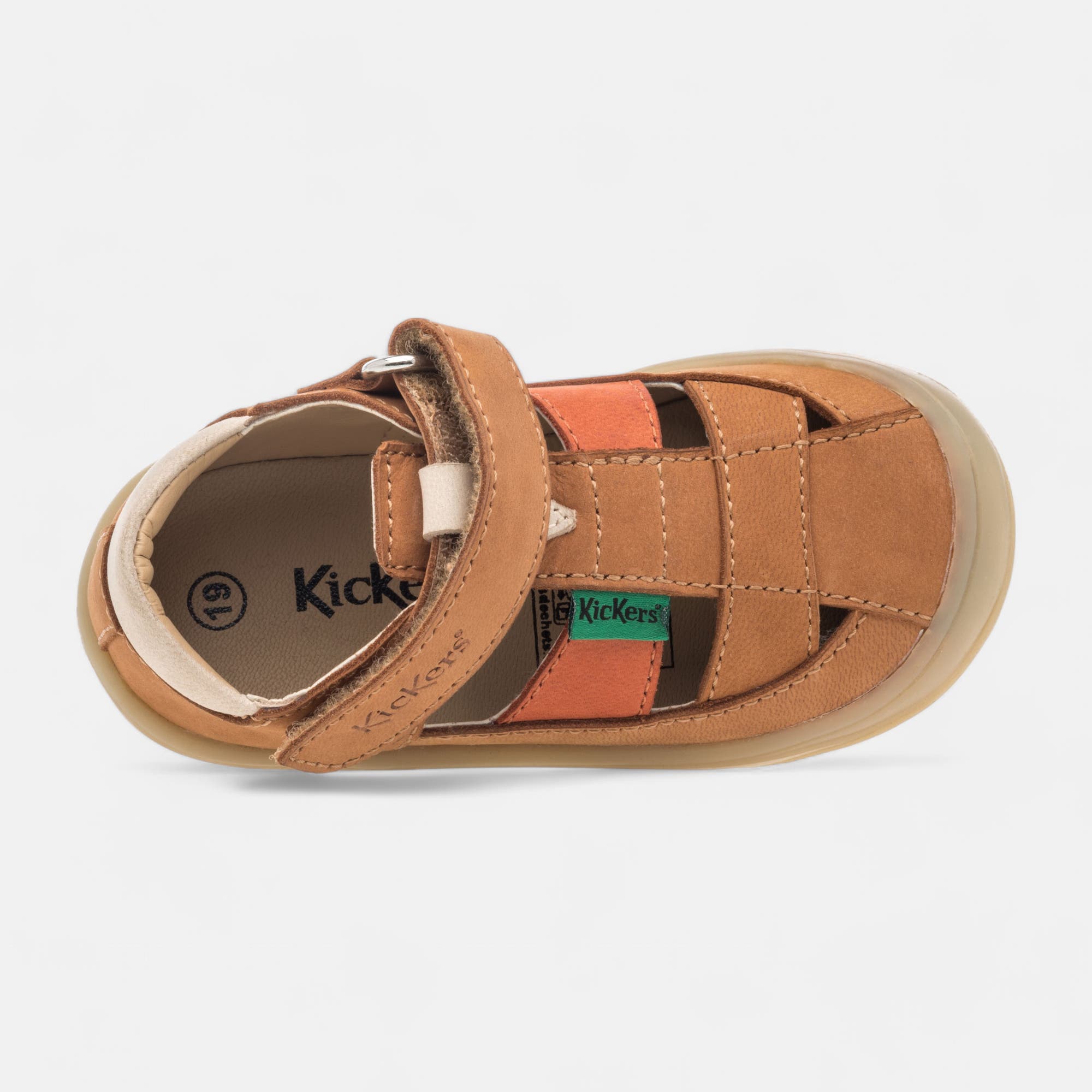 Chaussures premiers pas Bébé garçon en cuir cognac