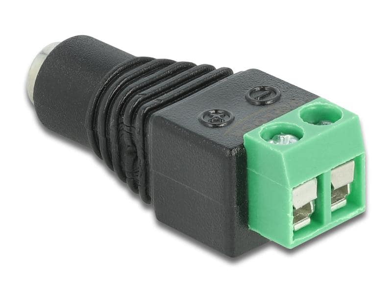 Delock Hohlstecker DC 5.5 x 2.1 mm Buchse > Terminalblock 2 Delock Adapter DC 5.5 x 2.1 mm Buchse > Terminalblock 2 Pin