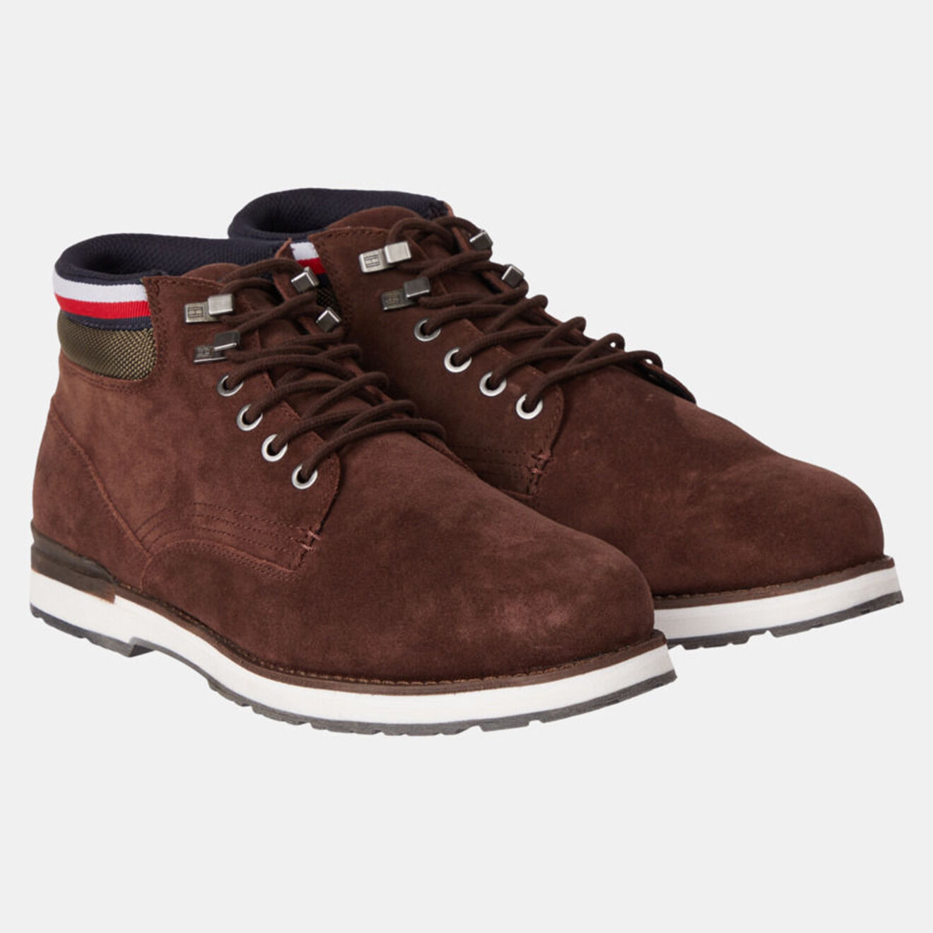 Tommy Hilfiger Boots en Velours de Cuir Outdoor marron foncé