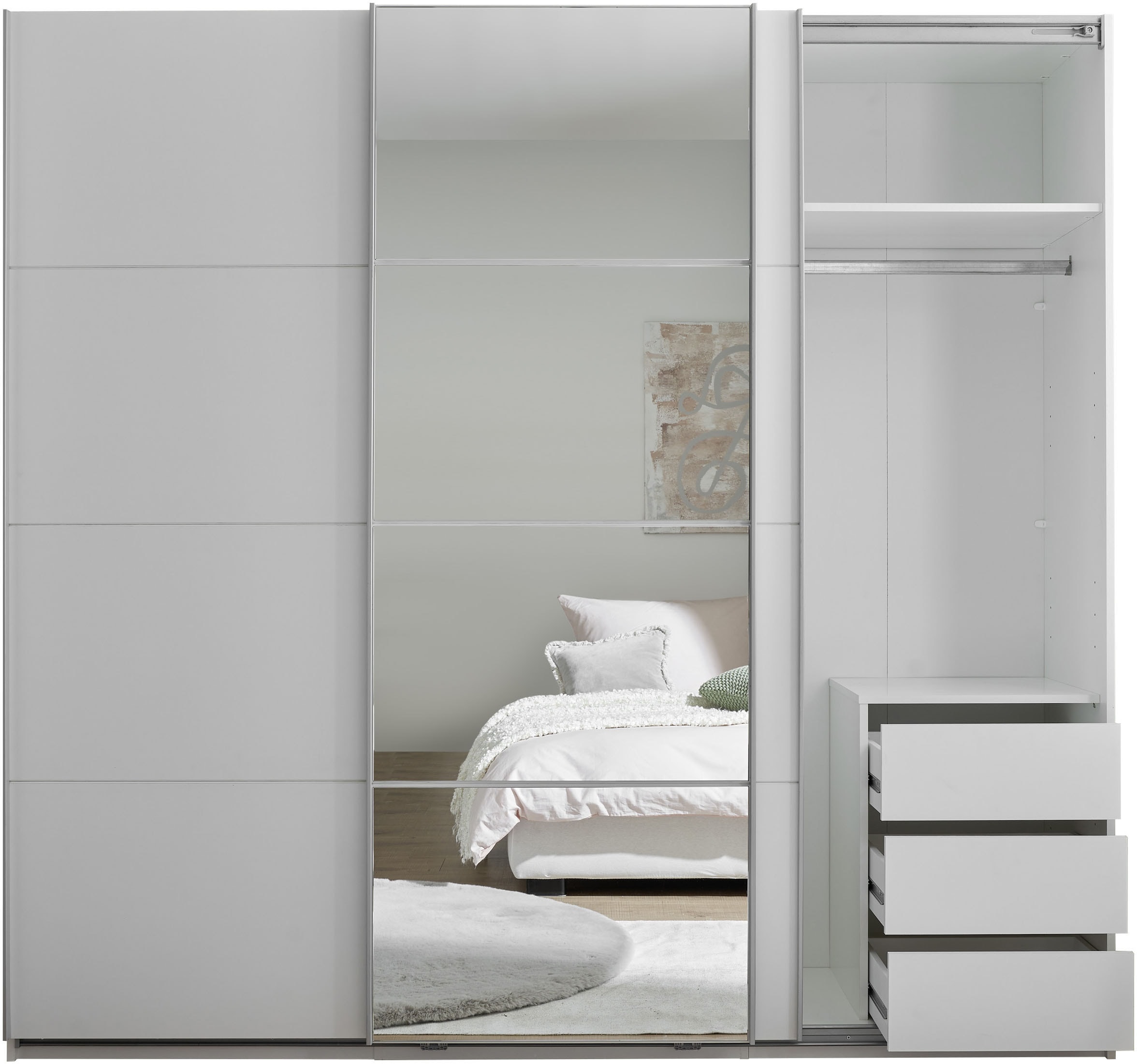 Schlafkontor Schwebetürenschrank »Carano Kleiderschrank, Schiebetürenschrank mit Spiegeltür«
