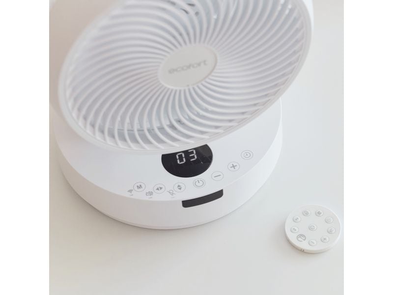 Ecofort Tischventilator ecoQ SilentAir Tavo Weiss Eleganter Tischventilator