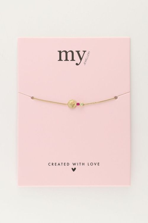 Armband met munt & strass