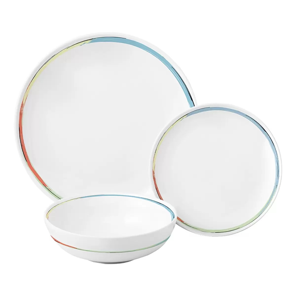 Teller Set 12-tlg Emotion Lunasol bunt,weiss