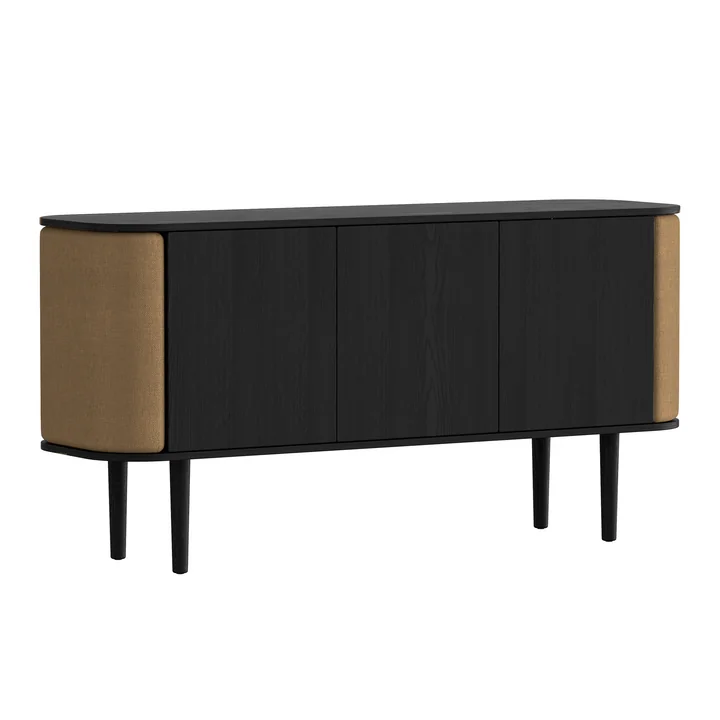 Umage - Treasures Sideboard mit 3 Türen, Eiche schwarz / sugar brown