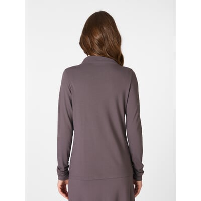Damen-Viskoseshirt Piqué, Grauviolett