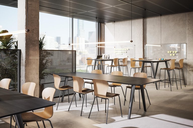Thonet S220 H barkruk H78 zwart onderstel eiken