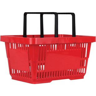 Panier à provisions avec poignées, 22 litres, rouge