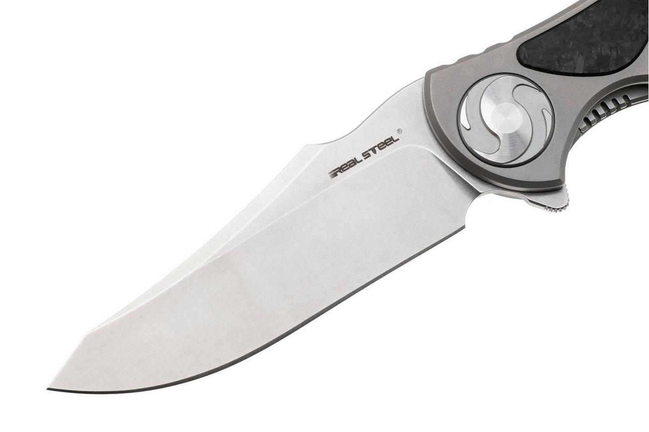 Real Steel Exorcist 9411, Stonewashed CPM S35VN, Sandblasted Titanium, Shred Carbon Fiber Inlays zakmes, Carson Huang design