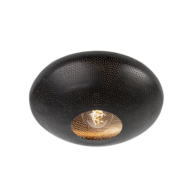 Oosterse plafondlamp zwart met goud 40 cm - Radiance