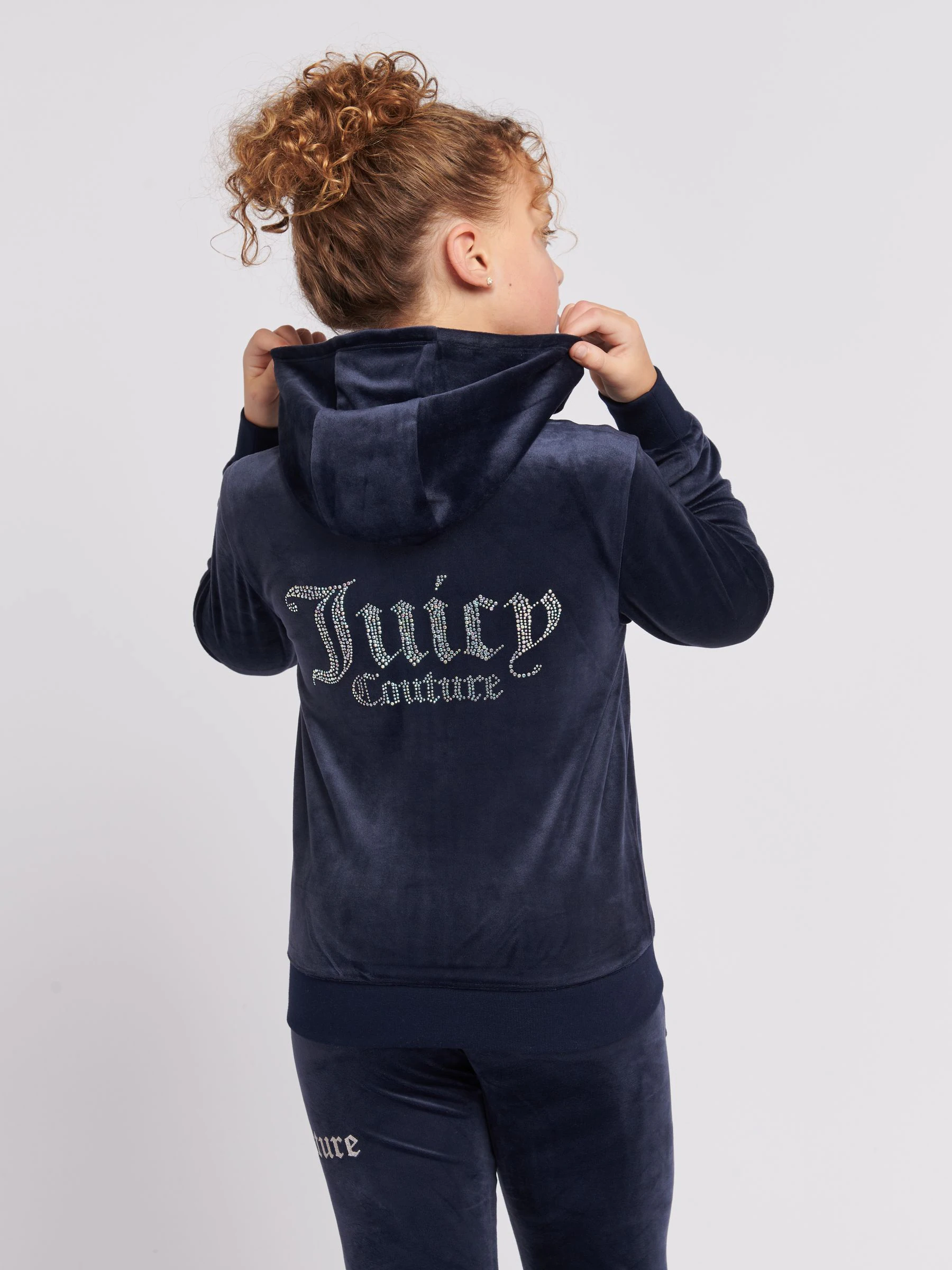 Lichtblauw - Juicy Couture ruitvormige hoodie met rits