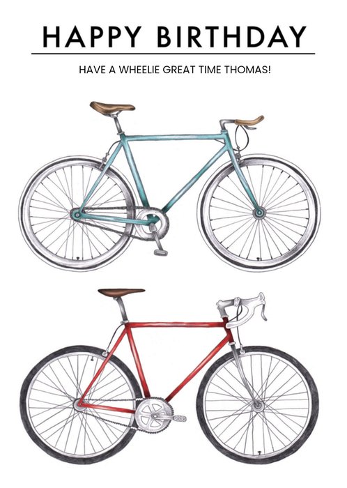 Greetz | Verjaardagskaart | fiets aanpasbare naam