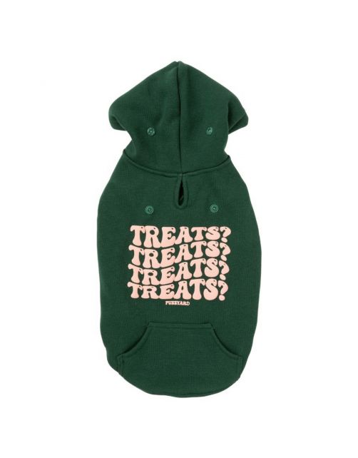 Fuzzyard Treats Hoodie Donkergroen - Hondenkleding