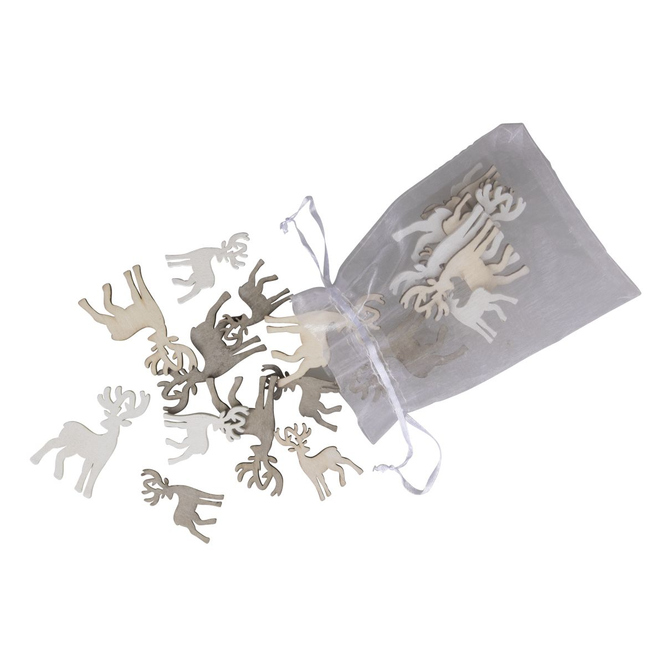 Streudeko Rentiere - ca. 5 / 7 x 0,3 cm - 20 Stück
