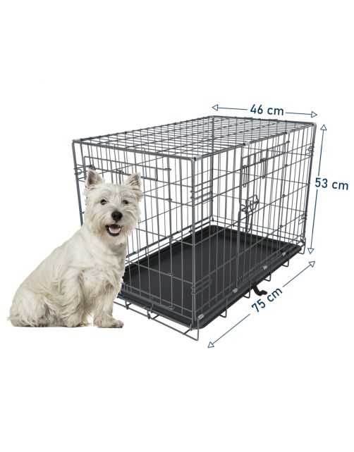 Adori Safety+ Bench Met 2 Deuren Grijs - Hondenbench