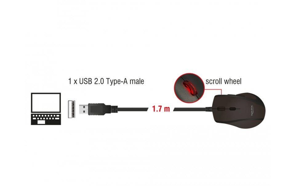 Ergonomische Maus 12548 für LinkshänderErgonomische 5-Tasten-USB-Maus für Linkshänder