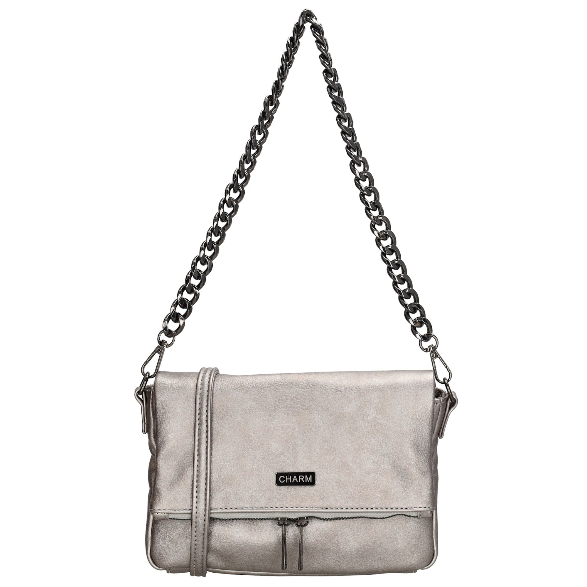Charm London Bayswater Schoudertas Donkerzilver