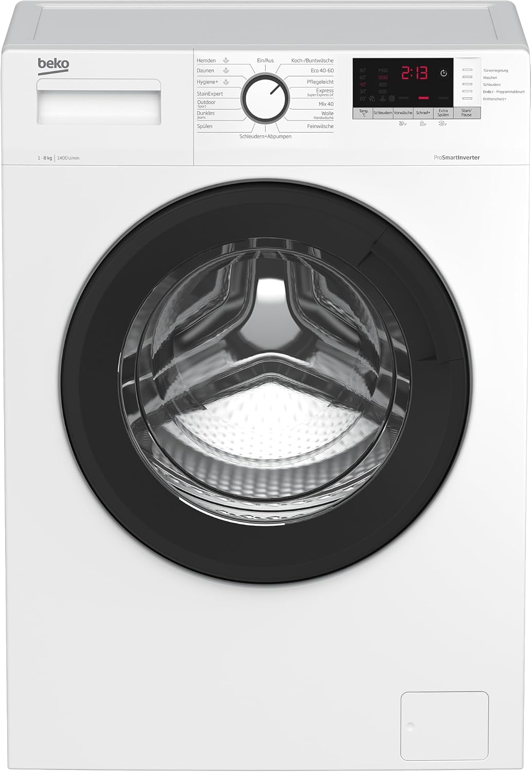 Beko WLM81434NPSA freistehende Waschmaschine, Waschvollautomat, 8 kg, SteamCure, AddXtra-Nachlegefunktion, Schleuderwahl 1400 U/min, Hygiene+ allergikergeeignet, Weiß