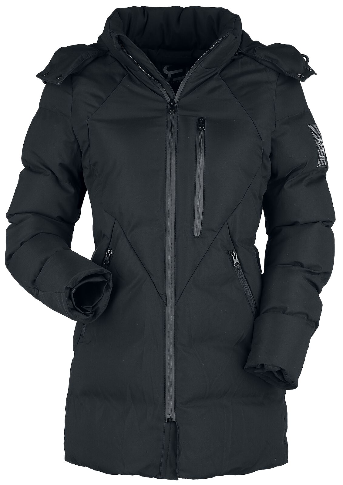 Veste D'Hiver Noire Matelassée & Capuche | RED by EMP Veste d'hiver