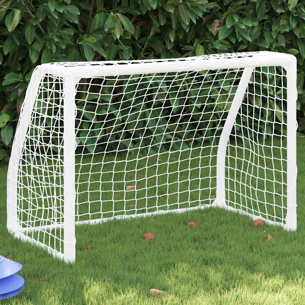 vidaXL Kindervoetbaldoelen, set van 2 met bal, wit, metaal