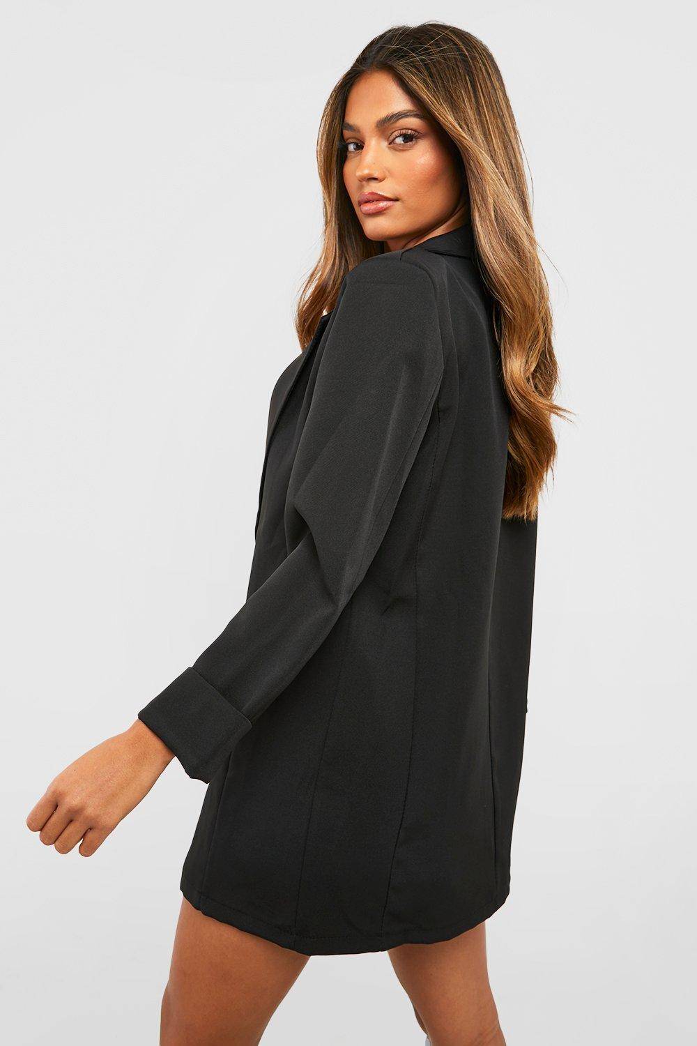 boohoo Boohoo Basics Blazer en Tissu Tissé à Manchette Tournante, Coupe Décontractée