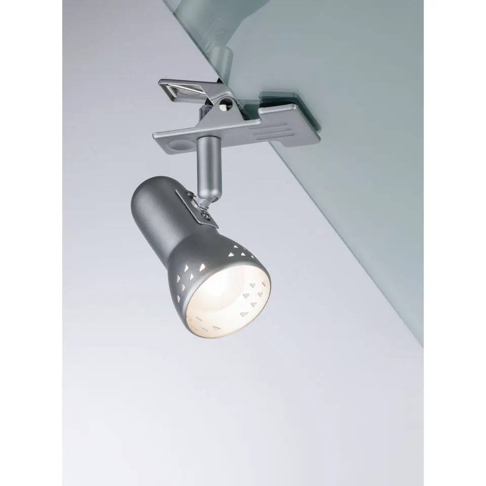 Paulmann Klemspot Gryps - 40W - E14 - Dimbaar - Geborsteld staal
