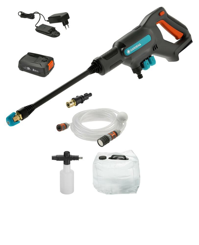 Gardena AquaClean 24/18 V P4A Set Premium (incl. accu en oplader) - Medium Hogedrukreiniger - 250 l/u - 24 bar