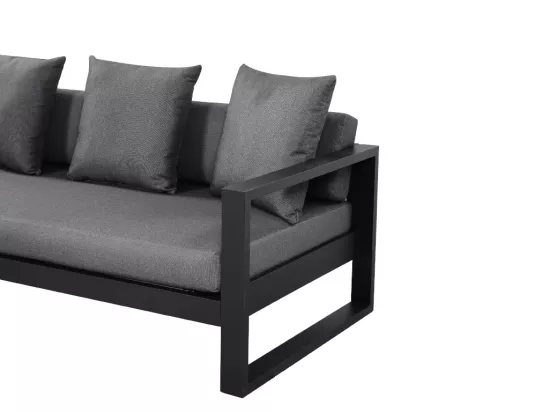 Canapé d'angle de jardin en aluminium - Anthracite - MOLOKAI de MYLIA