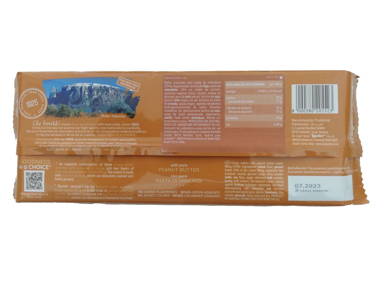 WAFFERS LOACKER MANTEIGA DE AMENDOIM 175 G