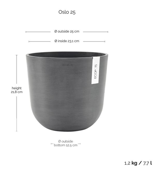 Ecopots Kunststoff-Topf Oslo, rund