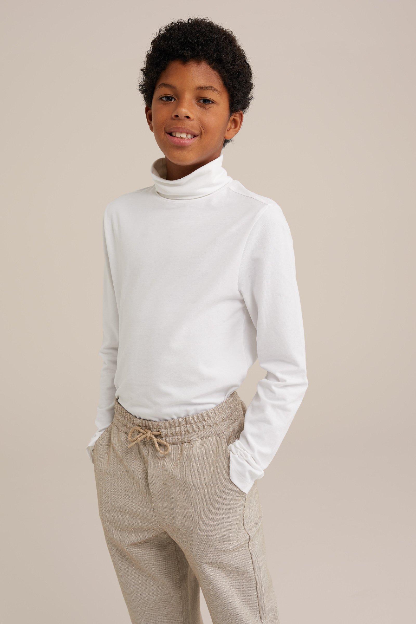 Jongens T-shirt met col WE Fashion Wit