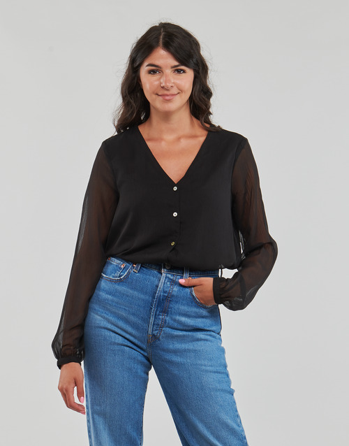 Only - ONLLUNA L/S V-NECK TOP  PTM - Noir