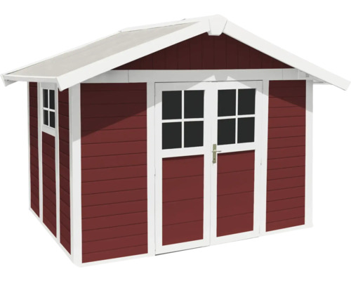Tuinhuis Grosfillex Lodge Deco L 370 x 298 cm rood-wit