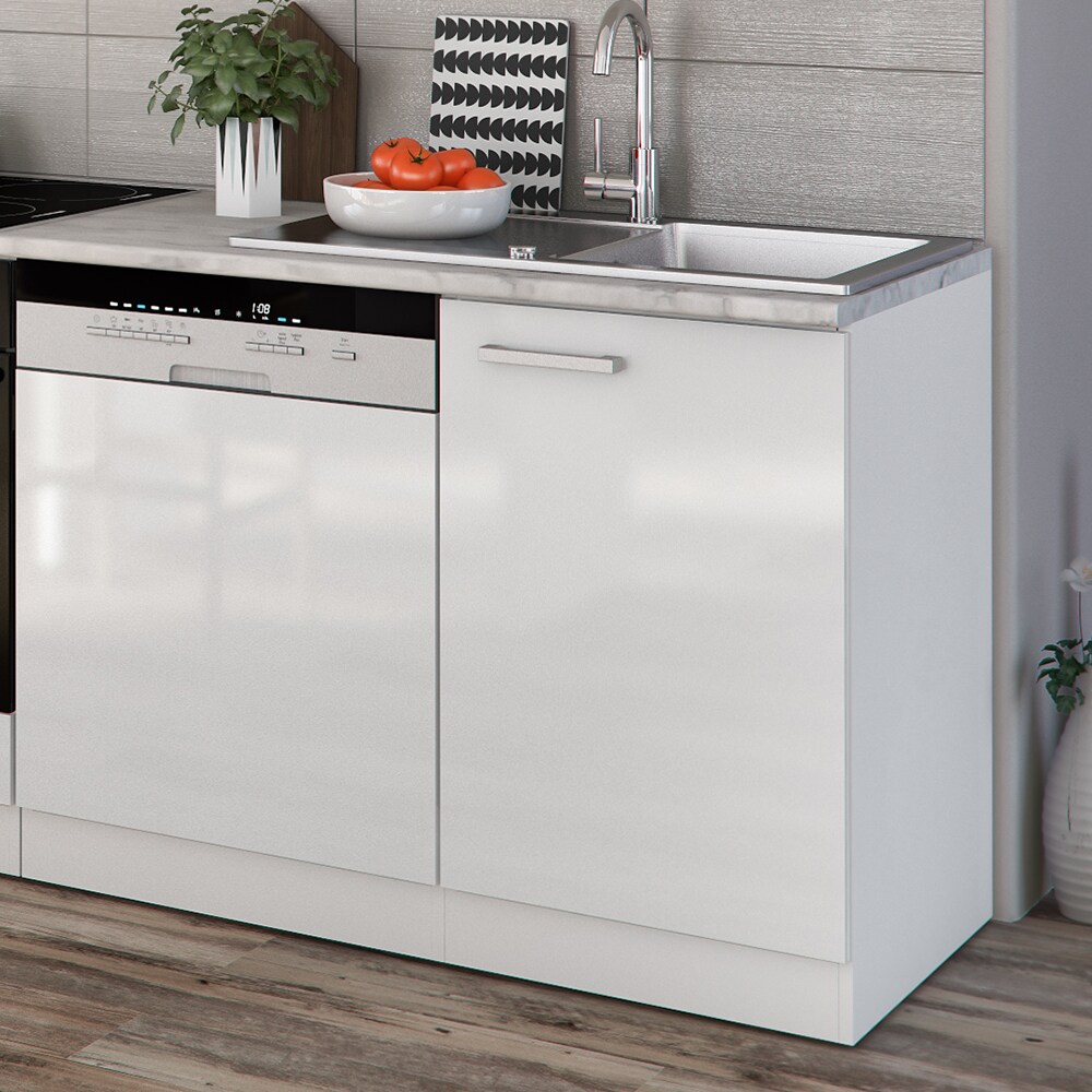 Vicco Küche 270 cm Küchenzeile Küchenblock Einbauküche Weiß Hochglanz