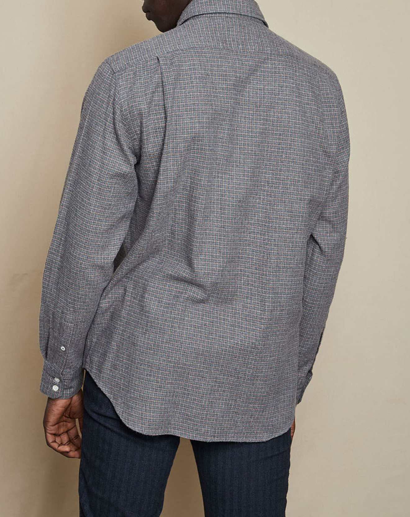 Hartford Chemise Regular Paul à carreaux gris/marine/orange